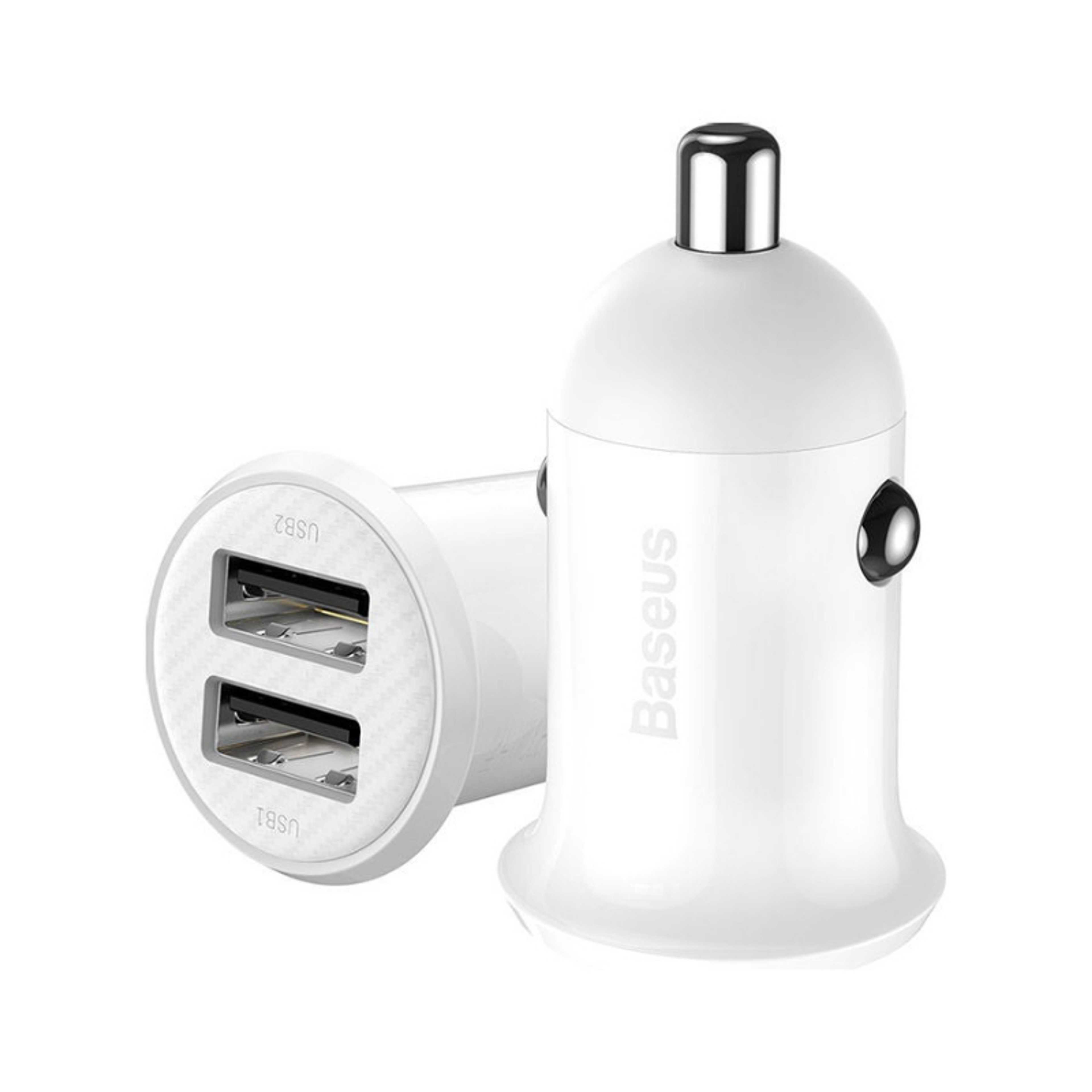 Car Charger Mini 24w Car Phone Charger Portable 4.8A Dual USB Car Charge Adapter compatible for iPhone 13 Pro/13 Pro Max/13/13 mini/12 Pro Max/11, New iPad 9,iPad mini-6,iPad Pro, Galaxy S20,etc. White - Product Main Image